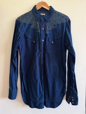Kapital indigo button up with sashiko